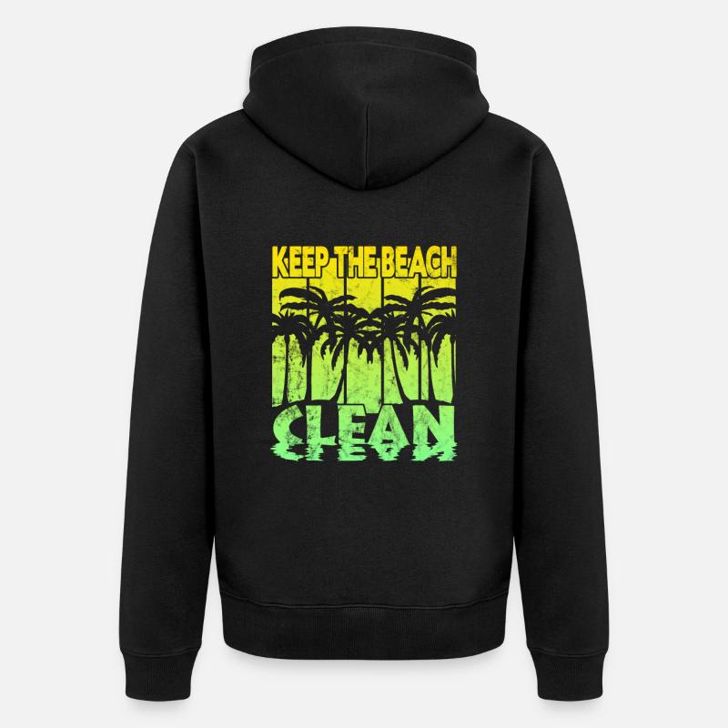 Keep the Beach clean - Unisex Premium Bio Zip Hoodie - Schwarz