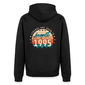 Mois de naissance Août 1995 - Veste à capuche bio Premium Unisexe - noir - Dos - Nico (187cm)