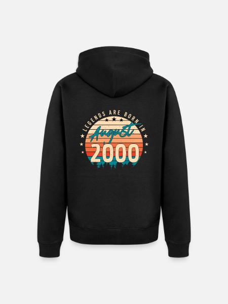 Legendary August 2000 - Unisex Premium Organic Zip Hoodie - black
