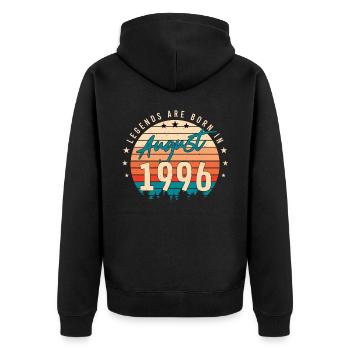 Mois de naissance Août 1996 - Veste à capuche bio Premium Unisexe - noir - Dos - Nico (187cm)
