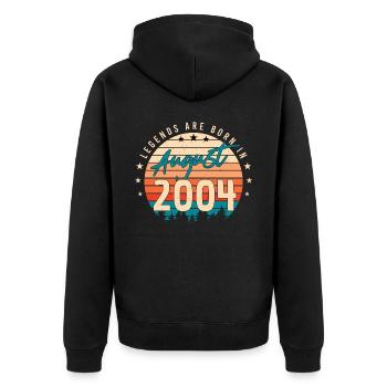 Enfin 18 en août 2004 - Veste à capuche bio Premium Unisexe - noir - Dos - Nico (187cm)
