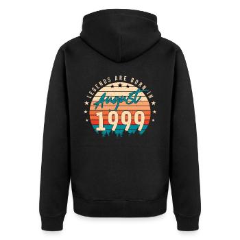 Legendary August 1999 - Unisex Premium Organic Zip Hoodie - black - Back - Nico (187cm)