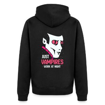 Seuls les vampires travaillent le jour en disant la nuit - Veste à capuche bio Premium Unisexe - noir - Dos - Nico (187cm)