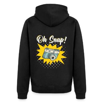 Photography Camera Lens Retro Oh - Unisex Premium Bio Zip Hoodie - Schwarz - Hinten - Nico (187cm)