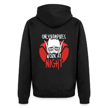 Seuls les vampires travaillent le jour en disant la nuit - Veste à capuche bio Premium Unisexe - noir - Dos - Nico (187cm)