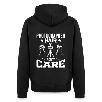Photography Camera Lens - Unisex Premium Bio Zip Hoodie - Schwarz - Hinten - Nico (187cm)