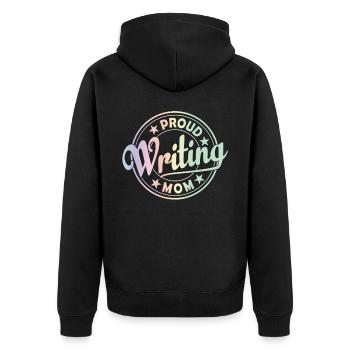 Stolze Schreibende Mutter Schreiber Autor - Unisex Premium Bio Zip Hoodie - Schwarz - Hinten - Nico (187cm)