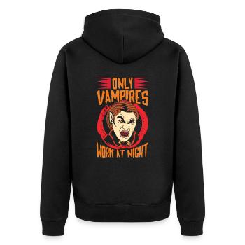 Seuls les vampires travaillent la nuit en disant quart de jour - Veste à capuche bio Premium Unisexe - noir - Dos - Nico (187cm)