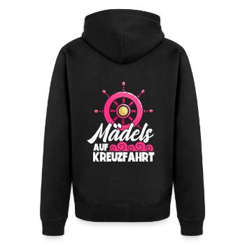 Mädchen Frauen Kreuzfahrt - Unisex Premium Bio Zip Hoodie - Schwarz - Hinten - Nico (187cm)