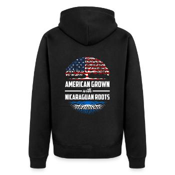 Nicaraguanische Wurzeln Amerika Nicaragua - Unisex Premium Bio Zip Hoodie - Schwarz - Hinten - Nico (187cm)