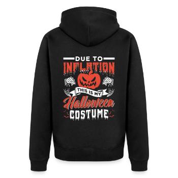 Wegen Inflation Ist Dies Mein Halloween Kostüm - Unisex Premium Bio Zip Hoodie - Schwarz - Hinten - Nico (187cm)