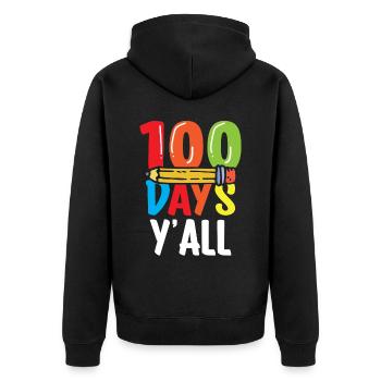100 jours pour tous les gentils dictons drôles de l’équipe - Veste à capuche bio Premium Unisexe - noir - Dos - Nico (187cm)