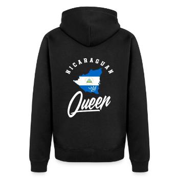Nicaraguanische Königin Nicaragua - Unisex Premium Bio Zip Hoodie - Schwarz - Hinten - Nico (187cm)