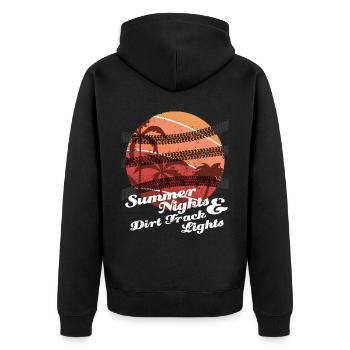 Sommernächte Dirt Track Lights Motocross Dirt Bike - Unisex Premium Bio Zip Hoodie - Schwarz - Hinten - Nico (187cm)