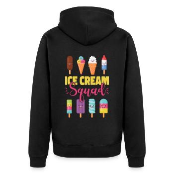 Ice Cream Team Cone Popsicle Ice - Unisex Premium Bio Zip Hoodie - Schwarz - Hinten - Nico (187cm)