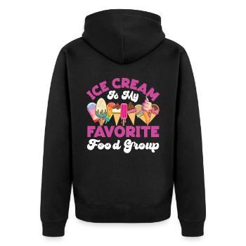 Ice Cream Cone Popsicle Ice Cream - Unisex Premium Bio Zip Hoodie - Schwarz - Hinten - Nico (187cm)