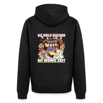 Bookworm Bookworm Book Reading - Unisex Premium Organic Zip Hoodie - black - Back - Nico (187cm)