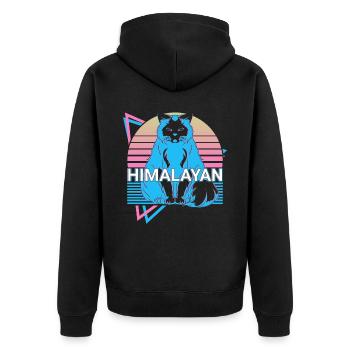 Chat de l’Himalaya Rétro - Veste à capuche bio Premium Unisexe - noir - Dos - Nico (187cm)