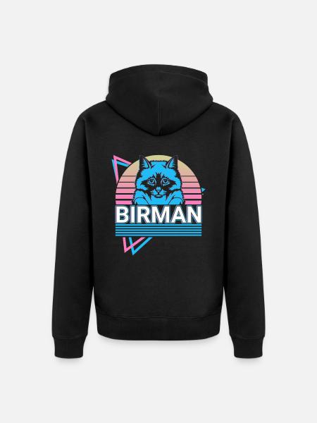 Chat birman Rétro - Veste à capuche bio Premium Unisexe - noir