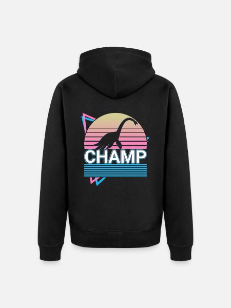 Champ Cryptid Cryptozoology Retro - Unisex Premium Organic Zip Hoodie - black