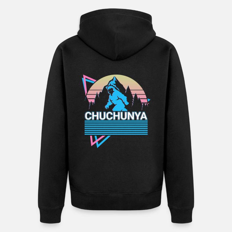 Chuchunya Cryptide Cryptozoologie Rétro - Veste à capuche bio Premium Unisexe - noir