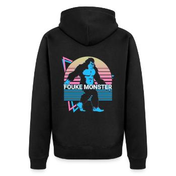 Fouke Monster Cryptozoologie Rétro - Veste à capuche bio Premium Unisexe - noir - Dos - Nico (187cm)