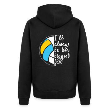 Volleyball Beachvolleyball - Unisex Premium Bio Zip Hoodie - Schwarz - Hinten - Nico (187cm)