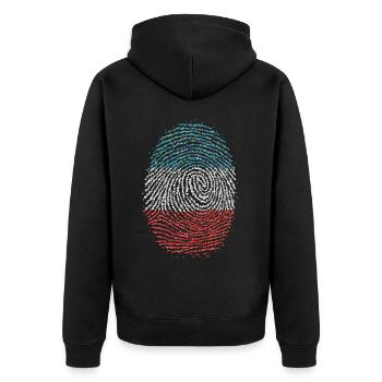Serbe Serbie Serbe Empreinte digitale Drapeau d’empreintes digitales serbe - Veste à capuche bio Premium Unisexe - noir - Dos - Nico (187cm)