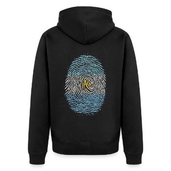 Argentinien Argentinier Fingerabdruck Flagge - Unisex Premium Bio Zip Hoodie - Schwarz - Hinten - Nico (187cm)