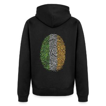 Irlande Irlande Drapeau irlandais d’empreintes digitales - Veste à capuche bio Premium Unisexe - noir - Dos - Nico (187cm)