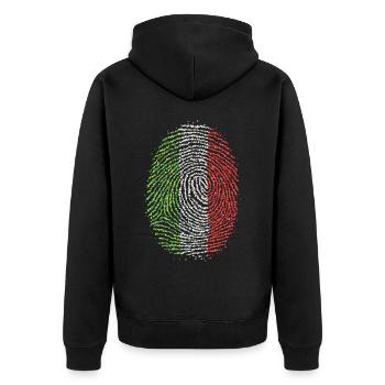 Italien Italiener Italienisch Fingerabdruck Flagge - Unisex Premium Bio Zip Hoodie - Schwarz - Hinten - Nico (187cm)