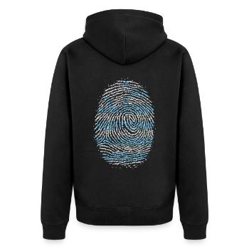 Grèce Drapeau grec d’empreintes digitales - Veste à capuche bio Premium Unisexe - noir - Dos - Nico (187cm)