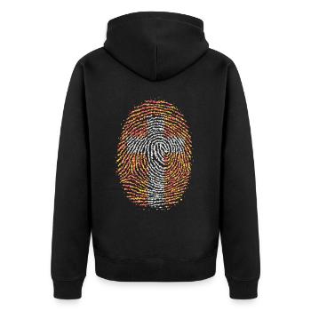 Croix Christ Priez l’empreinte digitale chrétienne - Veste à capuche bio Premium Unisexe - noir - Dos - Nico (187cm)
