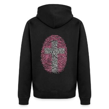 Empreinte digitale Croix Christ Foi chrétienne - Veste à capuche bio Premium Unisexe - noir - Dos - Nico (187cm)