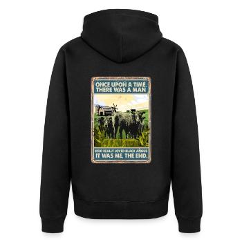 La race de vache aimait le Black Angus - Veste à capuche bio Premium Unisexe - noir - Dos - Nico (187cm)