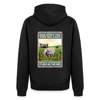 Race de vache Adoré Red Angus - Veste à capuche bio Premium Unisexe - noir - Dos - Nico (187cm)