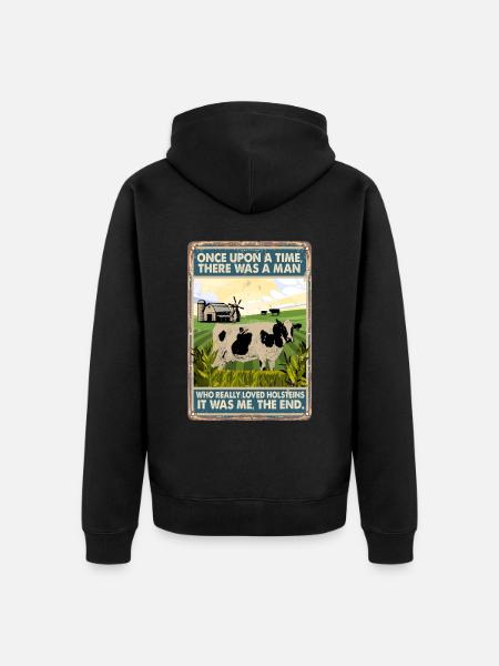 Cow Loved Holsteins - Unisex Premium Organic Zip Hoodie - black
