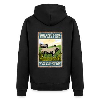 Race de vache Aimé piémontais - Veste à capuche bio Premium Unisexe - noir - Dos - Nico (187cm)