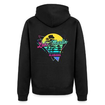 Alabama - USA Retro Lake Martin - Unisex Premium Organic Zip Hoodie - black - Back - Nico (187cm)