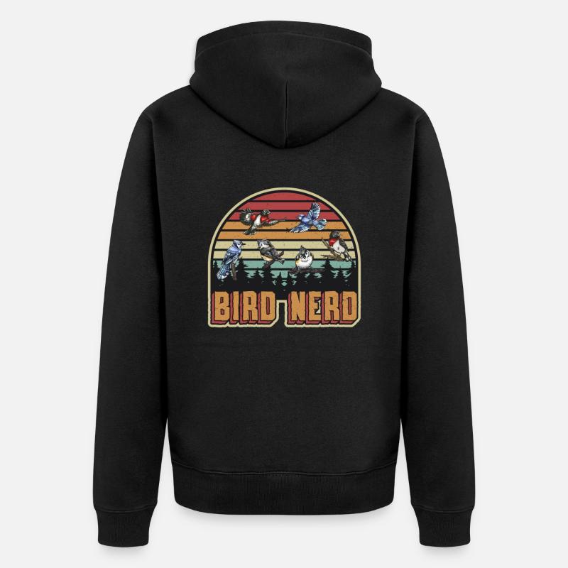 Observation des oiseaux Nerd - Veste à capuche bio Premium Unisexe - noir