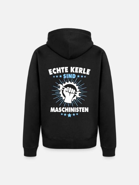 Maschinist Sprüche Maschinisten - Unisex Premium Bio Zip Hoodie - Schwarz
