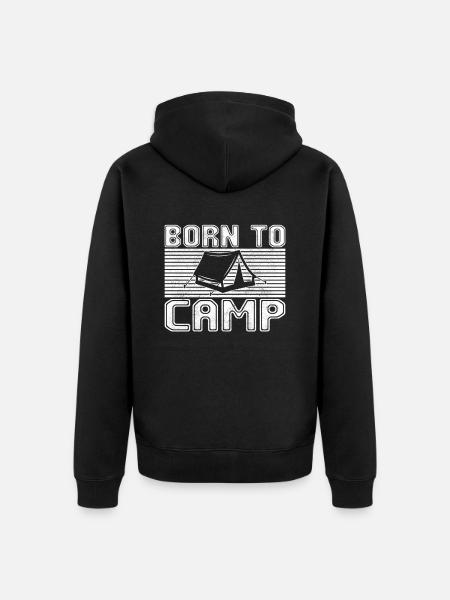 Camp - Unisex Premium Organic Zip Hoodie - black