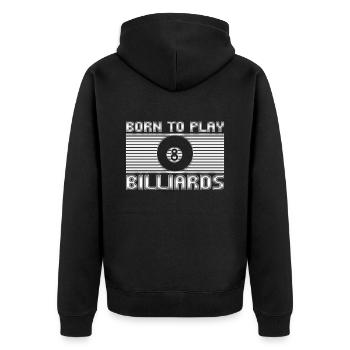 Billiard - Unisex Premium Bio Zip Hoodie - Schwarz - Hinten - Nico (187cm)