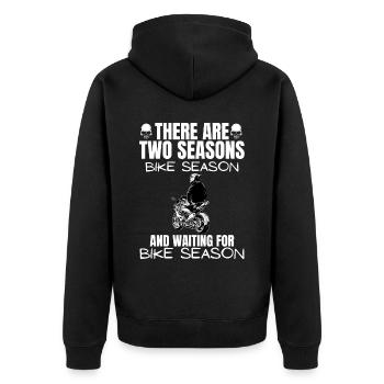 Motorcycle Lifestyle / Motorrad / Motorräder biker - Unisex Premium Bio Zip Hoodie - Schwarz - Hinten - Nico (187cm)