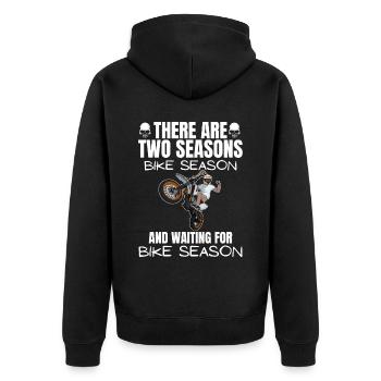 Motorcycle Lifestyle / Motorrad / Motorräder biker - Unisex Premium Bio Zip Hoodie - Schwarz - Hinten - Nico (187cm)