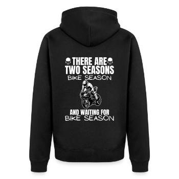 Motorcycle Lifestyle / Motorcycle / Motorcycles biker - Unisex Premium Organic Zip Hoodie - black - Back - Nico (187cm)