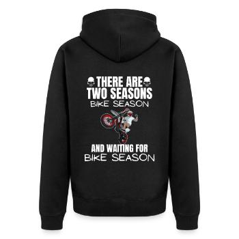 Motorcycle Lifestyle / Motorcycle / Motorcycles biker - Unisex Premium Organic Zip Hoodie - black - Back - Nico (187cm)
