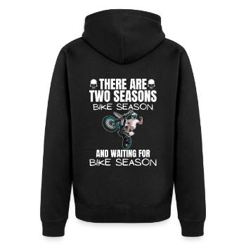 Motorcycle Lifestyle / Motorcycle / Motorcycles biker - Unisex Premium Organic Zip Hoodie - black - Back - Nico (187cm)