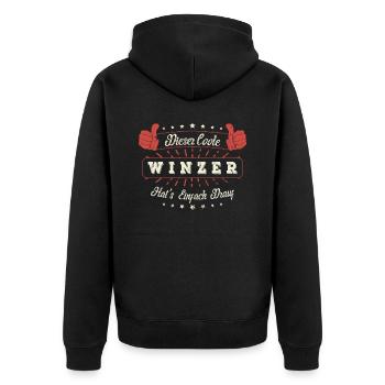 Dieser Coole Winzer Geschenk Kollegen Spruch - Unisex Premium Bio Zip Hoodie - Schwarz - Hinten - Nico (187cm)