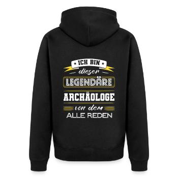 Ich Bin Dieser Legendäre Archäologe Geschenk - Unisex Premium Bio Zip Hoodie - Schwarz - Hinten - Nico (187cm)